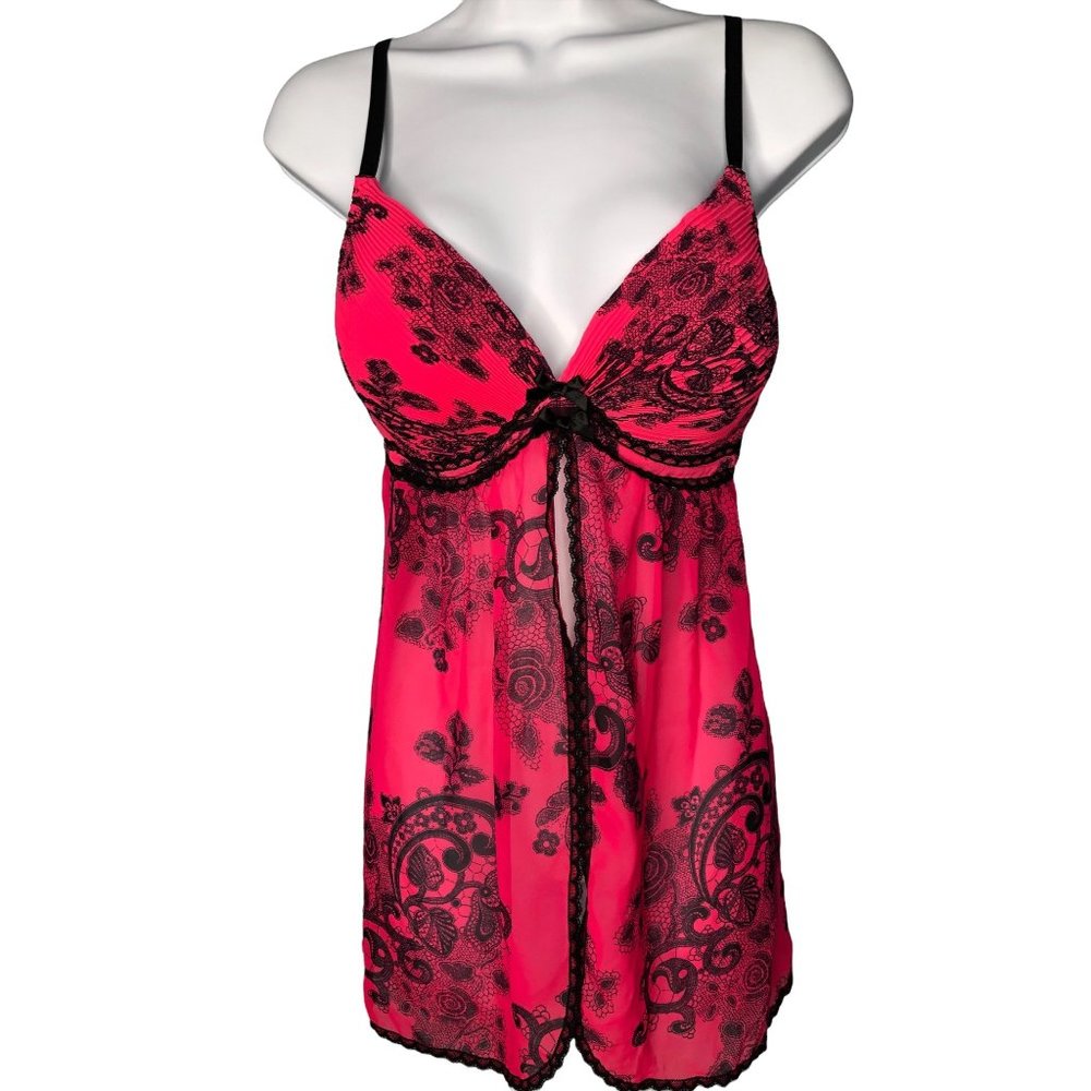 APT.9 pink black mesh/lace lingerie med